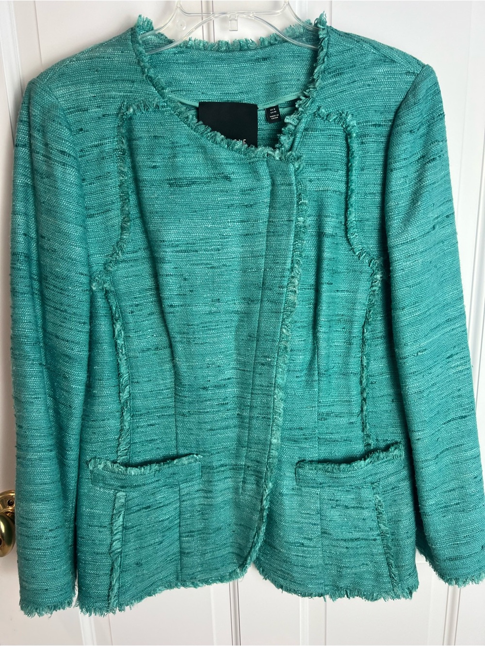 Carlisle Teal Frayed Tweed Blazer